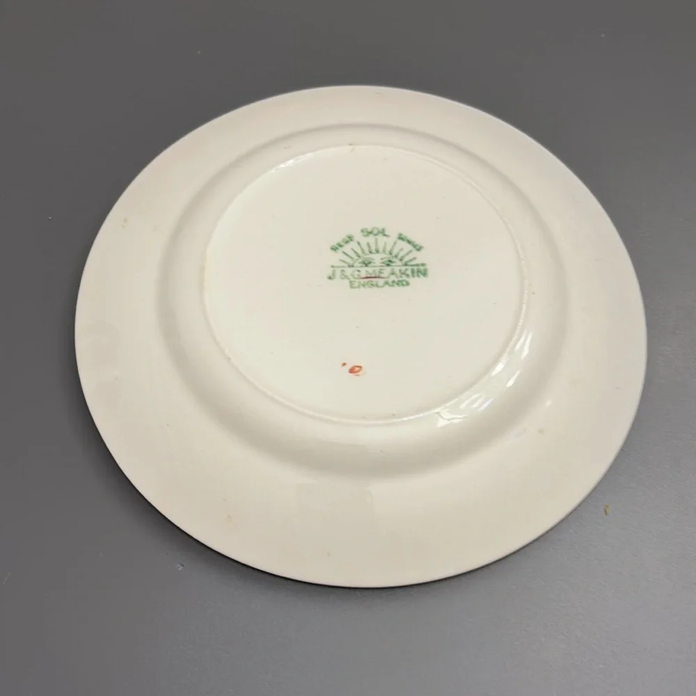 JG MEAKIN appetiser plates 6” SOL SUN 391413 FLORAL lot of 3 VNTG made England
